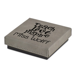 Teacher Gift Jewelry Gift Box - Engraved Leather Lid (Personalized)