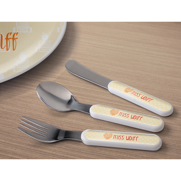 Teacher Quote Kids Flatware w/ Plate