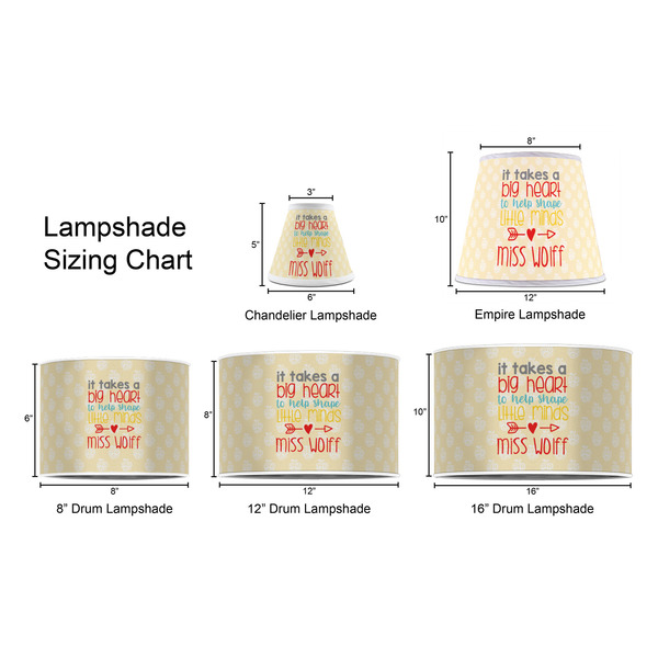 Teacher Quote Lampshade Sizing Chart