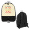 Teacher Quote Large Backpack - Black - Front & Back View