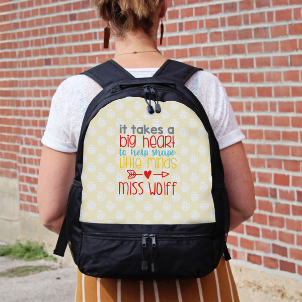 Teacher Quote Large Backpack - Black - On Back