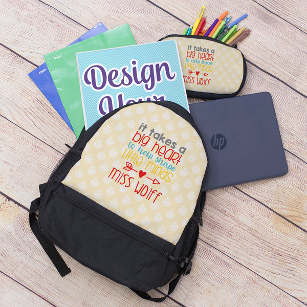 Teacher Quote Large Backpack - Black - With Stuff