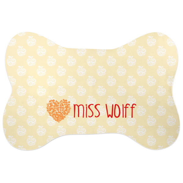 Custom Teacher Gift Bone Shaped Dog Food Mat (Personalized)