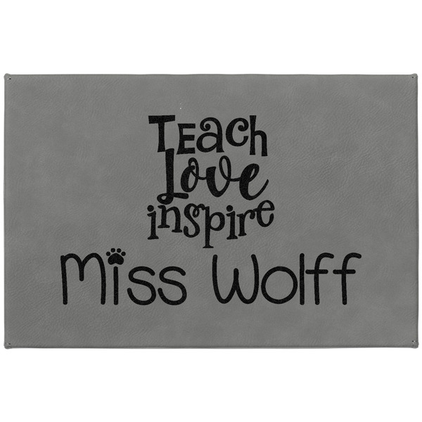 Teacher Quote Large Engraved Gift Box with Leather Lid - Approval