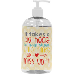 Teacher Gift Plastic Soap / Lotion Dispenser - 16 oz - Large - White (Personalized)