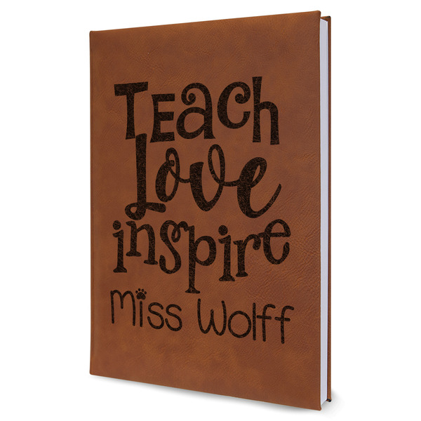 Custom Teacher Gift Leather Sketchbook - Large - Double-Sided (Personalized)