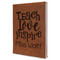 Teacher Quote Leather Sketchbook - Large - Double Sided - Angled View