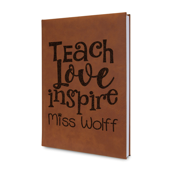 Custom Teacher Gift Leather Sketchbook - Small - Double-Sided (Personalized)