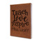 Teacher Quote Leather Sketchbook - Small - Double Sided - Angled View