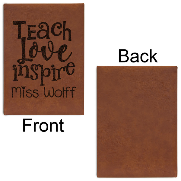 Teacher Quote Leatherette Journal - Large - Single Sided - Front & Back View