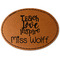 Teacher Gift Faux Leather Iron On Patch - Oval (Personalized)