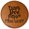 Teacher Gift Faux Leather Iron On Patch - Round (Personalized)
