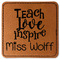 Teacher Gift Faux Leather Iron On Patch - Square (Personalized)