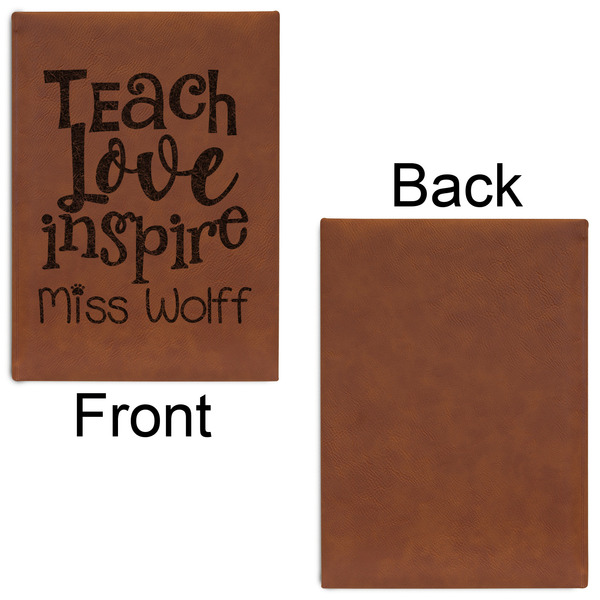 Teacher Quote Leatherette Sketchbooks - Large - Single Sided - Front & Back View