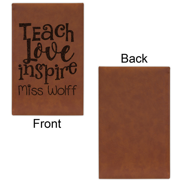 Teacher Quote Leatherette Sketchbooks - Small - Single Sided - Front & Back View