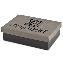 Teacher Gift Gift Boxes w/ Engraved Leather Lid (Personalized)