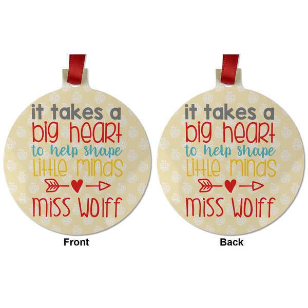 Teacher Quote Metal Ball Ornament - Front and Back