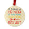 Teacher Quote Metal Ball Ornament - Front