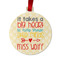Teacher Gift Metal Ball Ornament - Double-Sided (Personalized)
