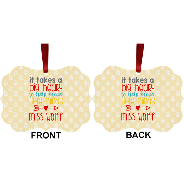 Teacher Quote Metal Benilux Ornament - Front and Back (APPROVAL)