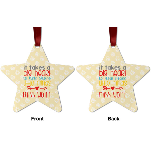 Teacher Quote Metal Star Ornament - Front and Back