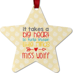 Teacher Gift Metal Star Ornament - Double-Sided (Personalized)
