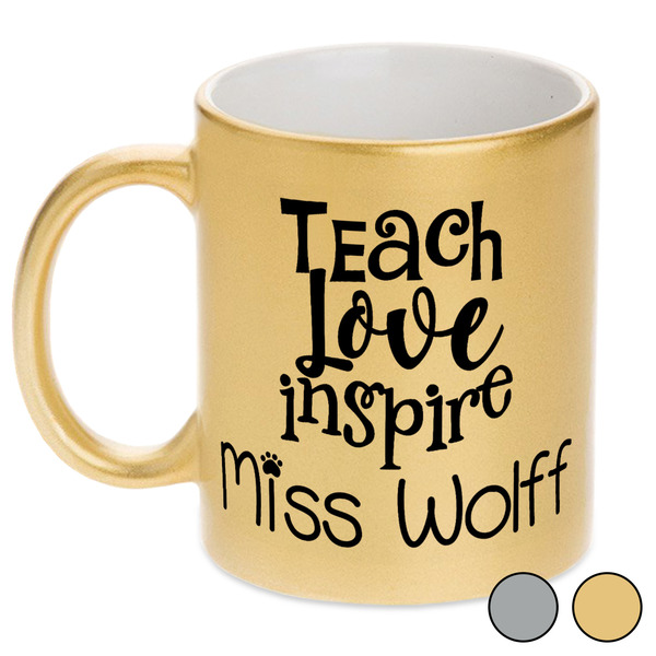 Teacher Quote Metallic Mugs