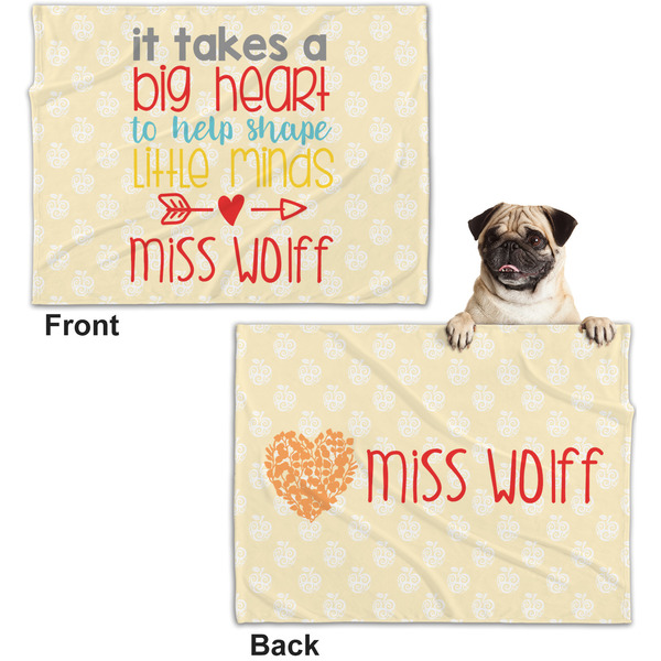 Teacher Quote Microfleece Dog Blanket - Regular - Front & Back