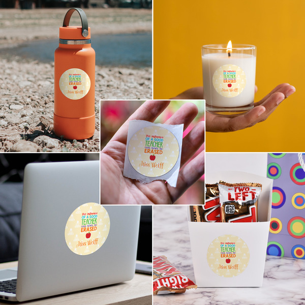 Teacher Quote Multipurpose Round Labels - In Context