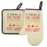 Teacher Gift Left Oven Mitt & Pot Holder Set (Personalized)