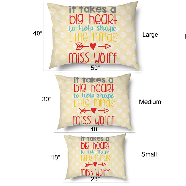 Teacher Quote Outdoor Dog Beds - SIZE CHART
