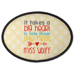 Teacher Quote Iron On Oval Patch w/ Name or Text
