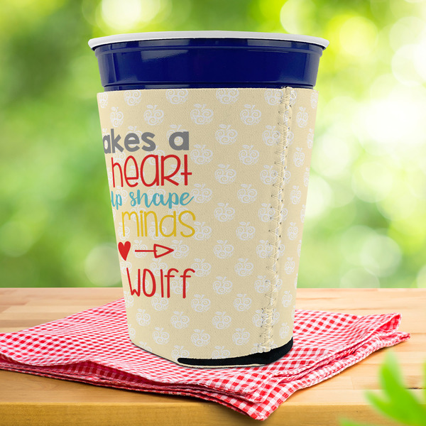 Teacher Quote Party Cup Sleeves - with bottom - Lifestyle