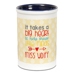 Teacher Gift Ceramic Pencil Holders - Blue