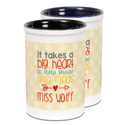 Teacher Gift Ceramic Pencil Holder - Large