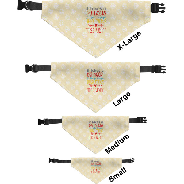 Teacher Quote Pet Bandana Sizes