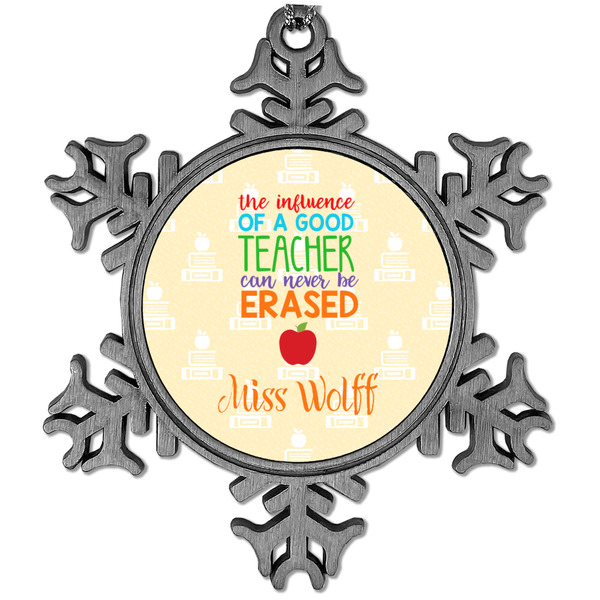 Custom Teacher Gift Vintage Snowflake Ornament (Personalized)