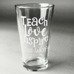 Teacher Gift Pint Glass - Laser Engraved - Single (Personalized)