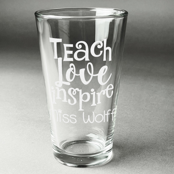 Custom Teacher Gift Pint Glass - Laser Engraved - Single (Personalized)