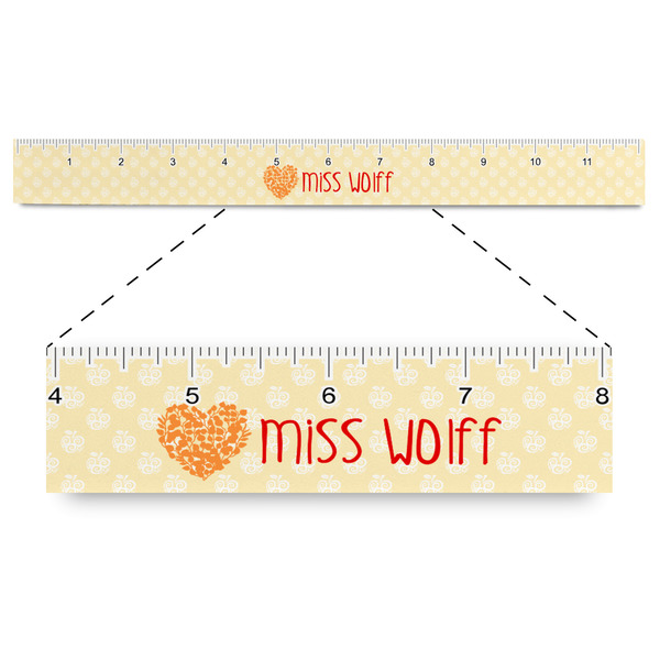 Custom Teacher Gift Plastic Ruler - 12" (Personalized)