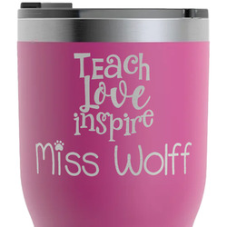 Teacher Gift RTIC Tumbler - Magenta - Laser Engraved - Double-Sided (Personalized)