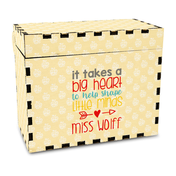 Custom Teacher Gift Wood Recipe Box - Full Color Print (Personalized)