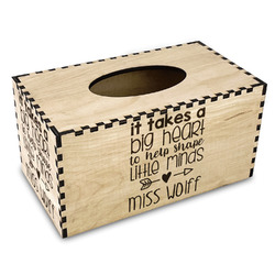 Teacher Gift Wood Tissue Box Cover - Rectangle (Personalized)
