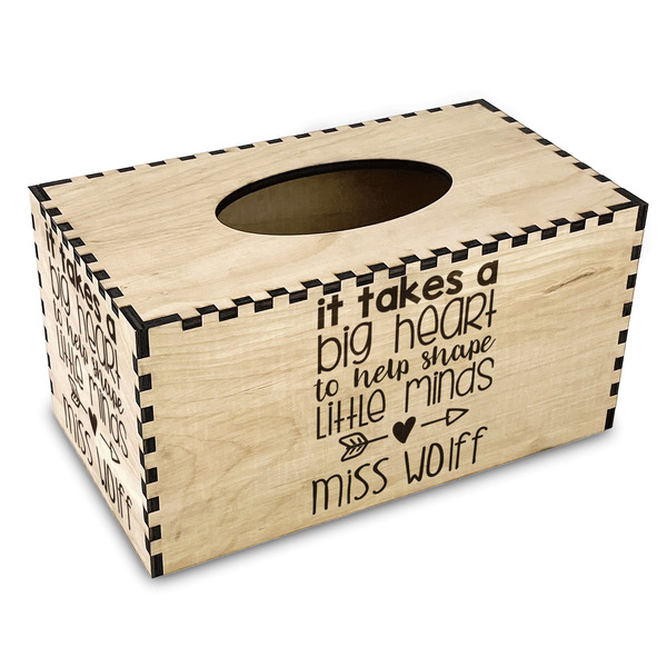 Custom Teacher Gift Wood Tissue Box Cover - Rectangle (Personalized)