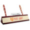 Teacher Quote Red Mahogany Nameplates with Business Card Holder - Angle