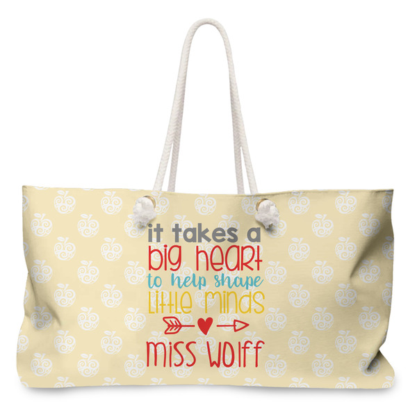 Custom Teacher Gift Large Tote Bag with Rope Handles (Personalized)