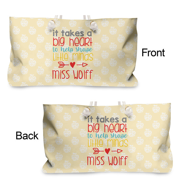 Teacher Quote Large Rope Tote - From & Back View