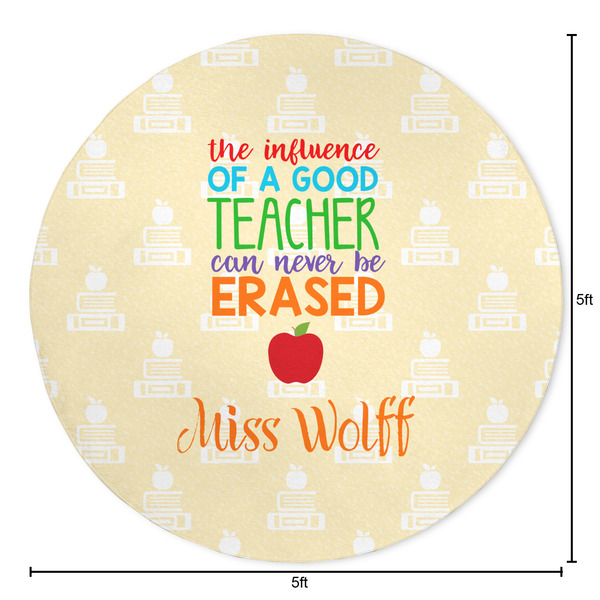 Teacher Quote Round Area Rug - Size