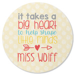 Teacher Gift Round Rubber Backed Coaster - Single (Personalized)