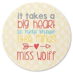 Teacher Gift Round Rubber Backed Coaster - Single (Personalized)